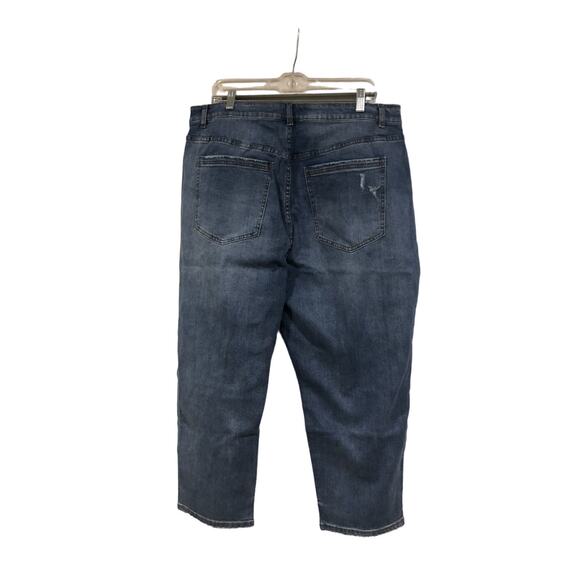 NWT NEW‎ Eloquii Classic Fit Stretch Denim Mom Jean Denim Jeans Distressed - Picture 12 of 16